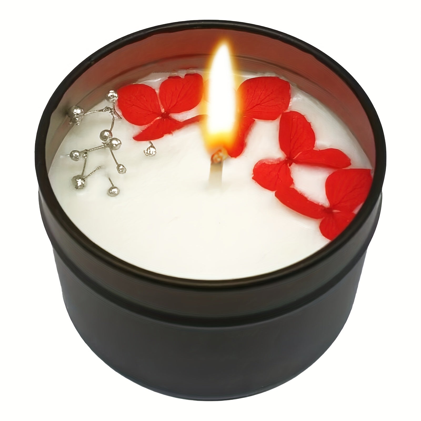 Geurkaars met Lavendel, Bloemblaadjes & Edelstenen