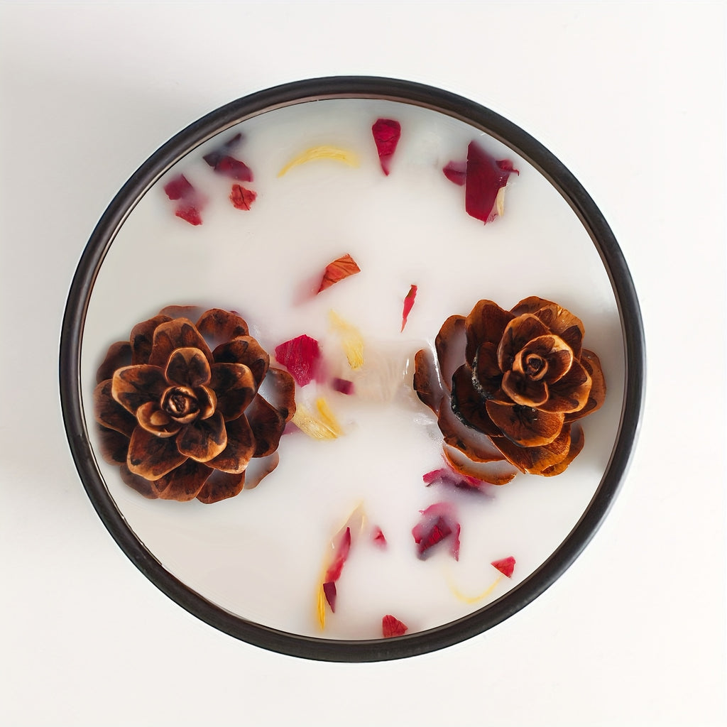 Geurkaars met Lavendel, Bloemblaadjes & Edelstenen