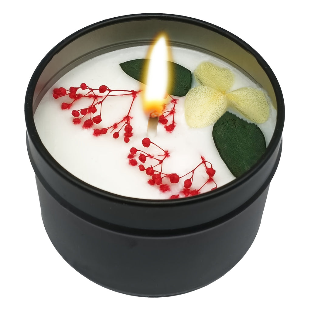 Geurkaars met Lavendel, Bloemblaadjes & Edelstenen