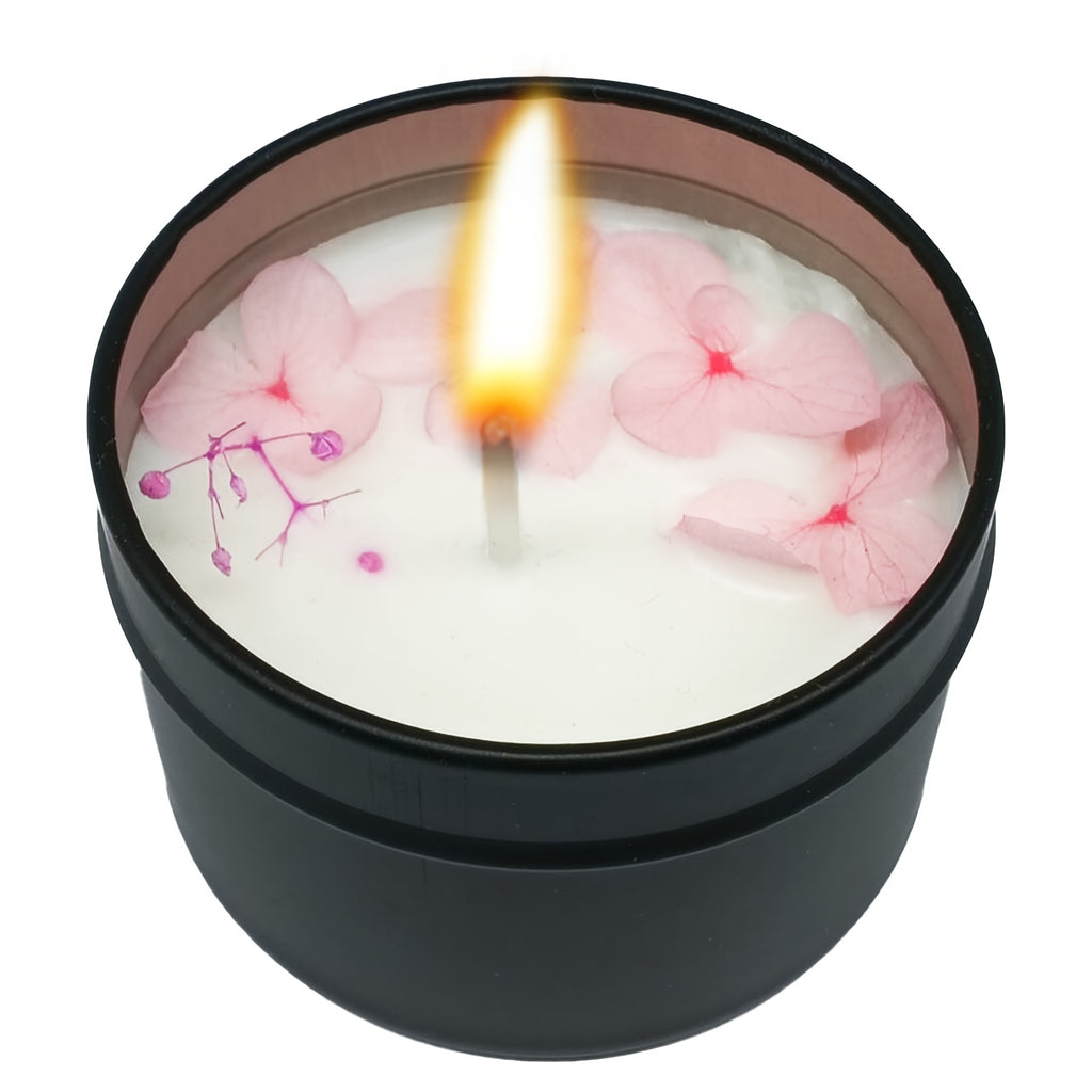 Geurkaars met Lavendel, Bloemblaadjes & Edelstenen