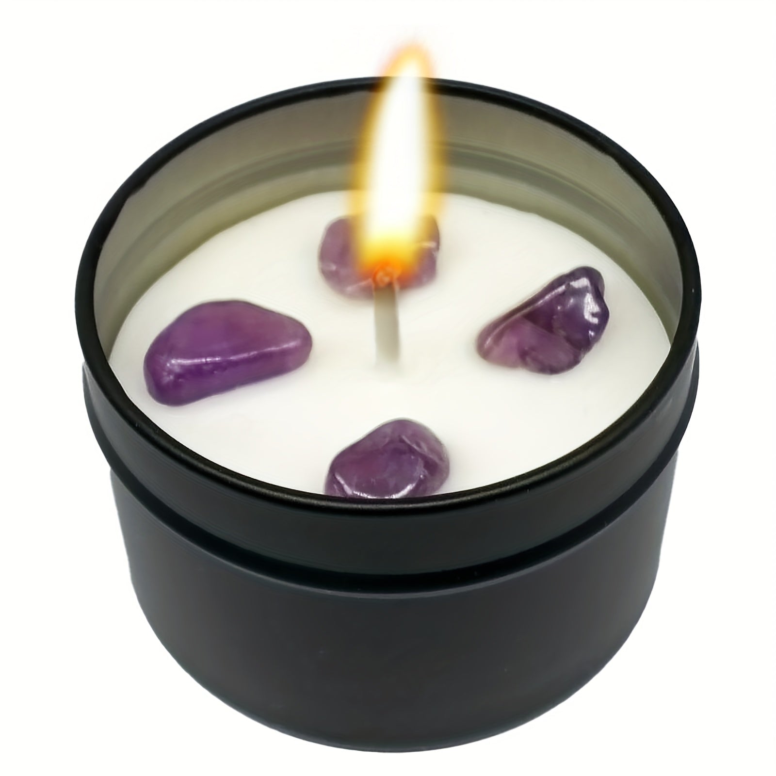 Geurkaars met Lavendel, Bloemblaadjes & Edelstenen